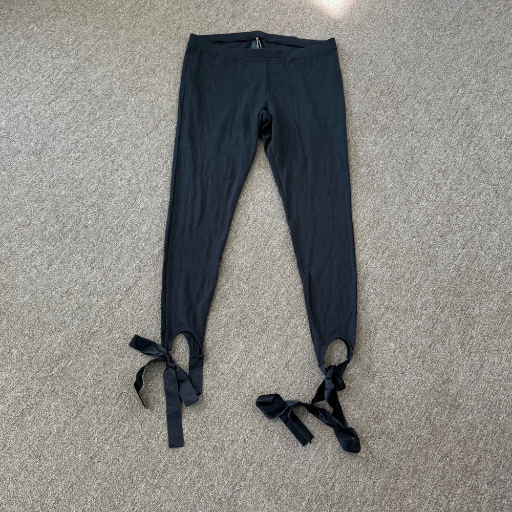 SKIMS Cloud Stirrup Pant Onyx Black Ribbon Tie Leggings‎ BT-PNT-11151W XL